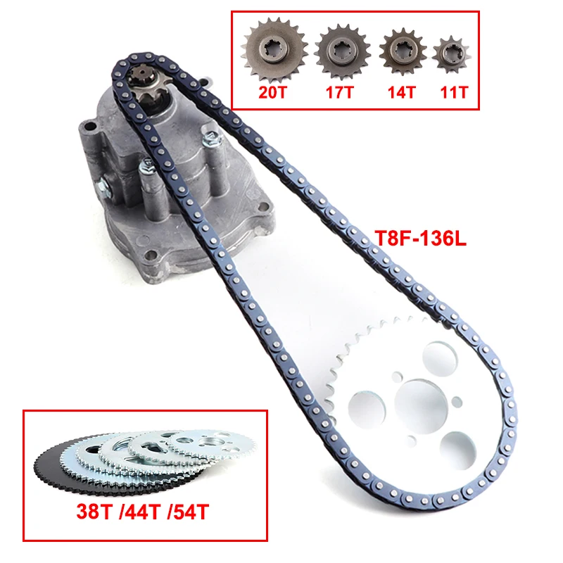 Cycling Gear Box - チェーン、ゴーカート、ミニバイク、オートバイ、スクーター、xtreme、atv、バギー、t8f、33cc-49cc、1セットのクラッチドラムギアボックスプロケット