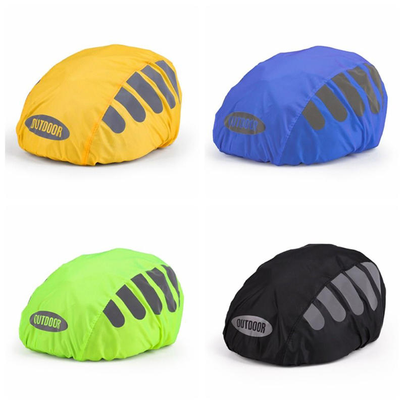 Cycling Visibility Gear - 1 個自転車ヘルメットレインカバー反射ストリップ防水防風自転車ヘルメットカバー高視認性サイクリングライドギア