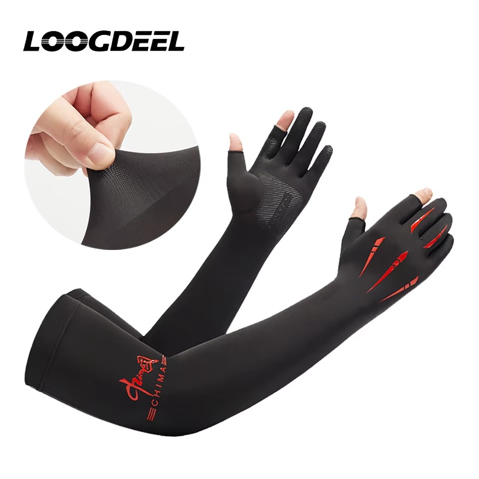 Cycling Gloves - LOOGDEEL ハンドロングスリーブドライビングアームカバー夏女性クールマフ日焼け防止 UV ソーラーアームスリーブ男性サイクリンググローブ