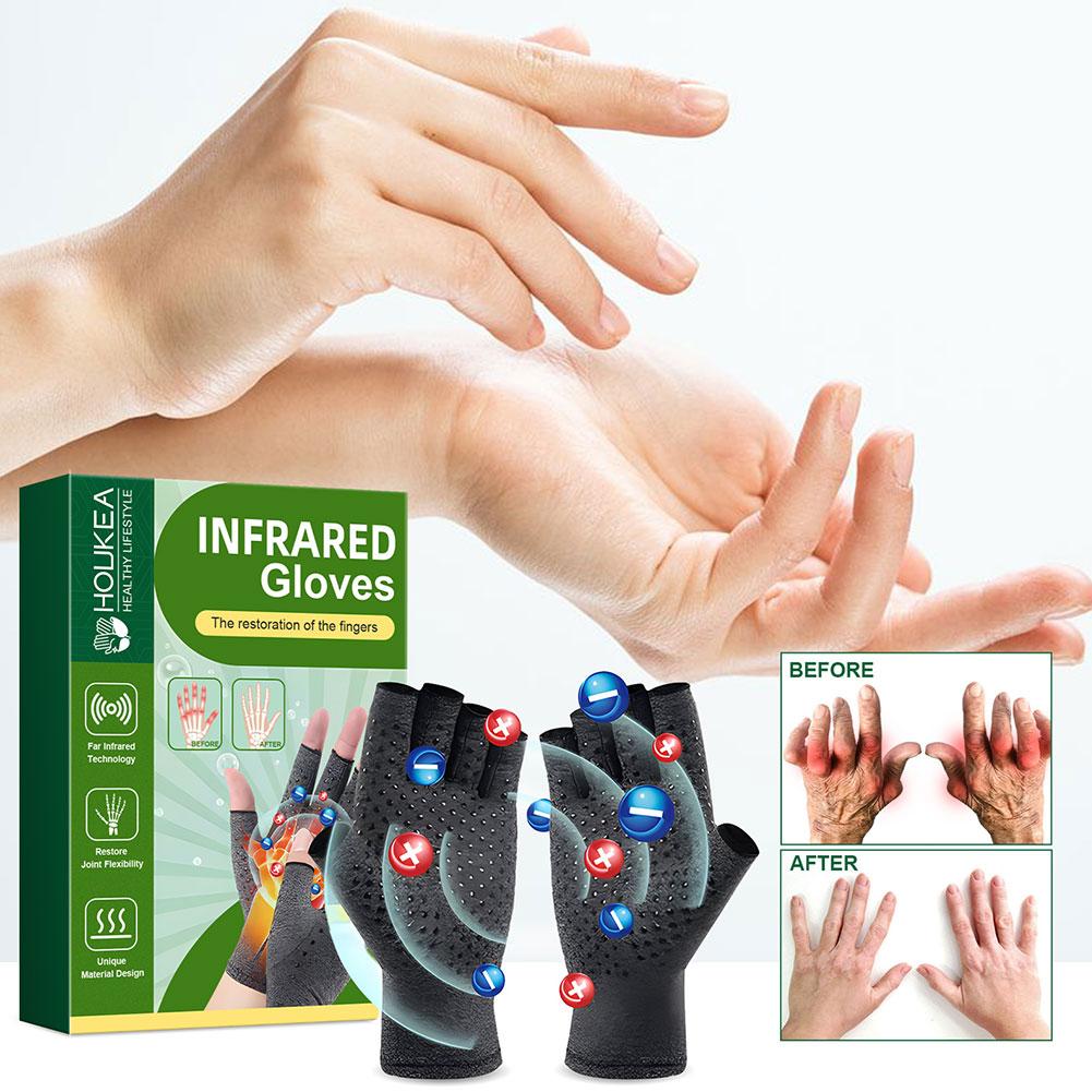 圧縮関節炎手袋手首サポート療法関節リストバンド手袋圧縮リリー - Cycling Gloves のレビューと価格