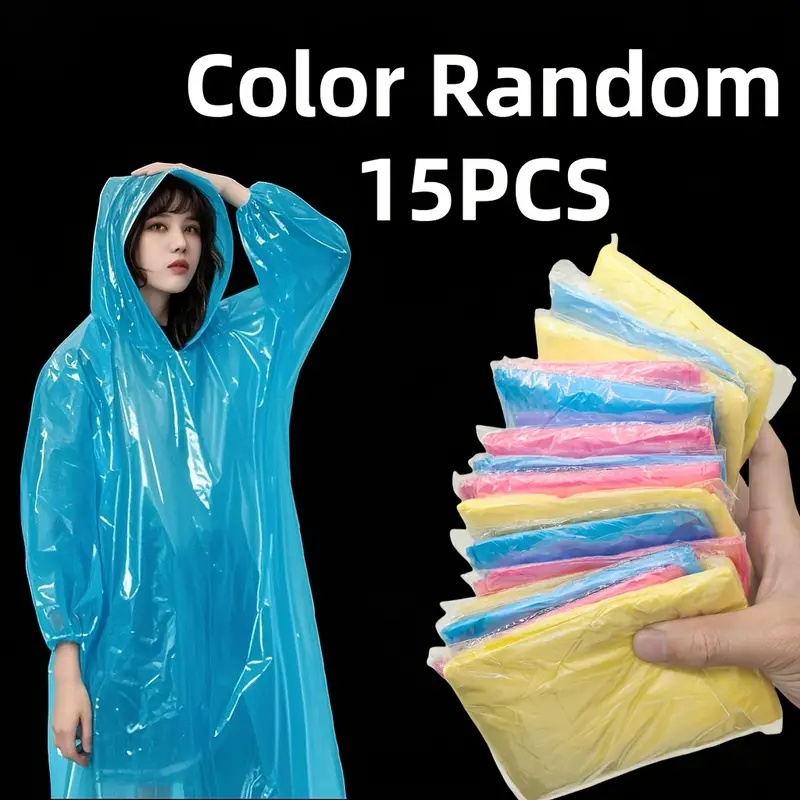 15/30個 ランダムカラー 大人用使い捨て透明レインポンチ - Yellow Cycling Gear のレビューと価格