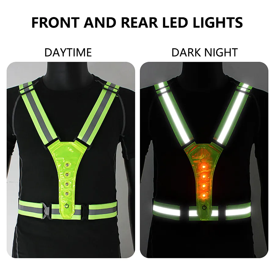 夜間のウォーキング、ランニング、サイクリング用の調節可能な軽 - Cycling Visibility Gear のレビューと価格