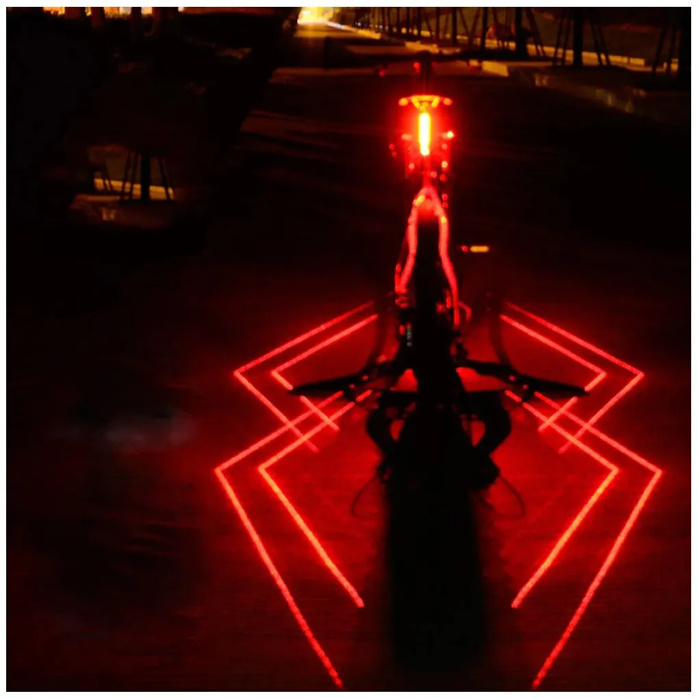 レーザースパイダーパターン自転車テールライト、充電式LED警 - Cycling Visibility Gear のレビューと価格