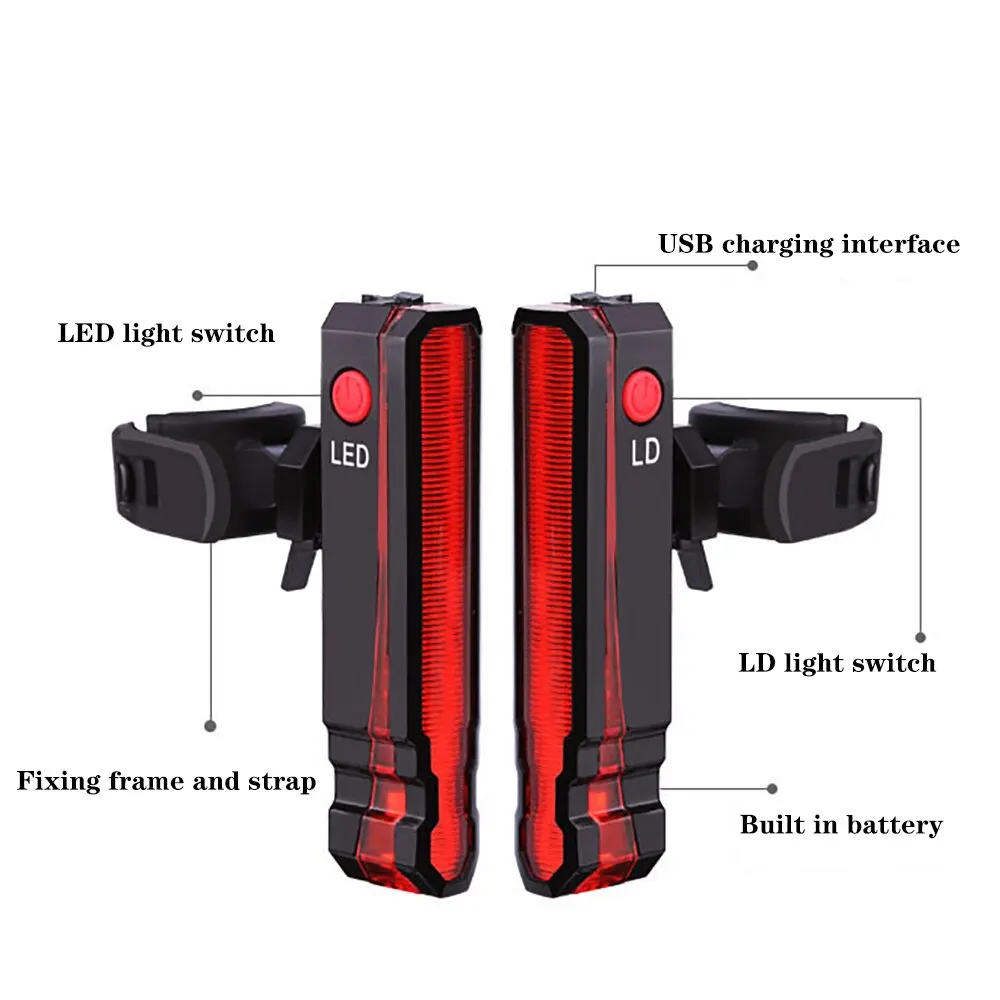 レーザースパイダーパターン自転車テールライト、充電式LED警 - Cycling Visibility Gear のレビューと価格