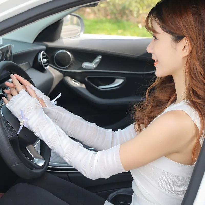 女性用アームウォーマー 夏用日焼け止めロングフィンガーレスグ - Cycling Gloves のレビューと価格