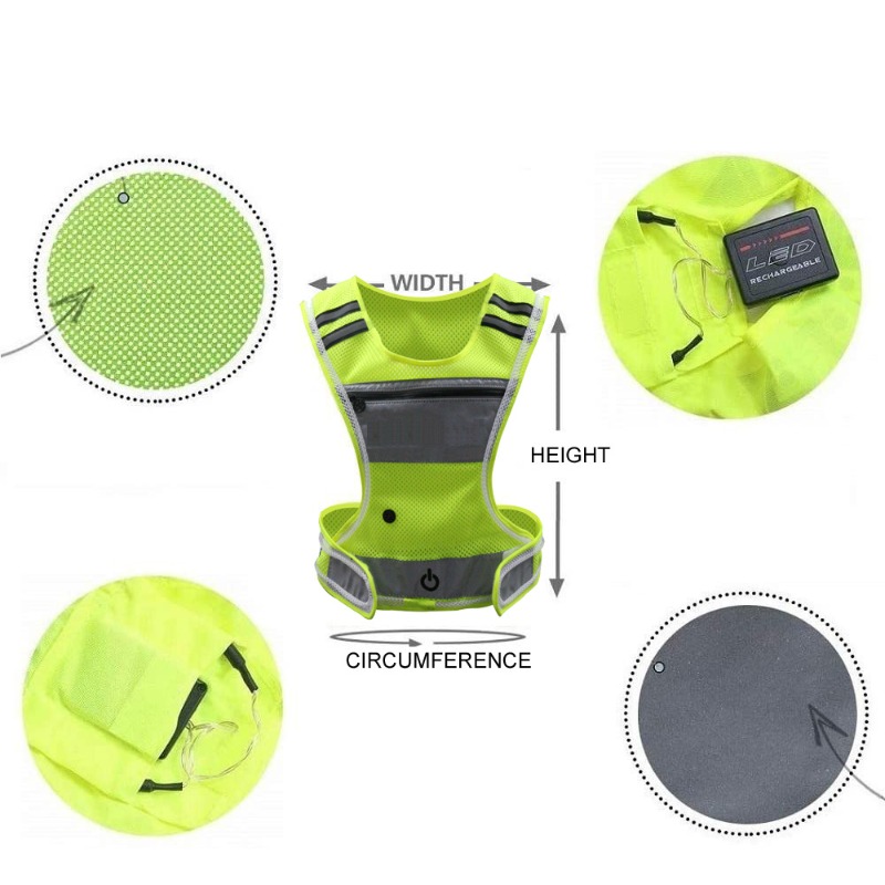 LEDライトアップスポーツウェアメッシュ生地アウトドアスポー - Cycling Visibility Gear のレビューと価格